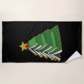 ブックイッシュクリスマスツリーIV ビーチタオル (正面)