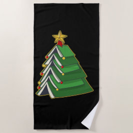ブックイッシュクリスマスツリーIV ビーチタオル