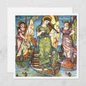 ブックイラストレーション私は3つの船クリスマスソングを見た シーズンカード (正面/裏面)