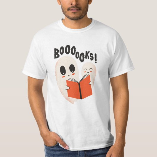 ブックウおもしろいム幽霊ハロウィーンのコスチューム Tシャツ (正面)