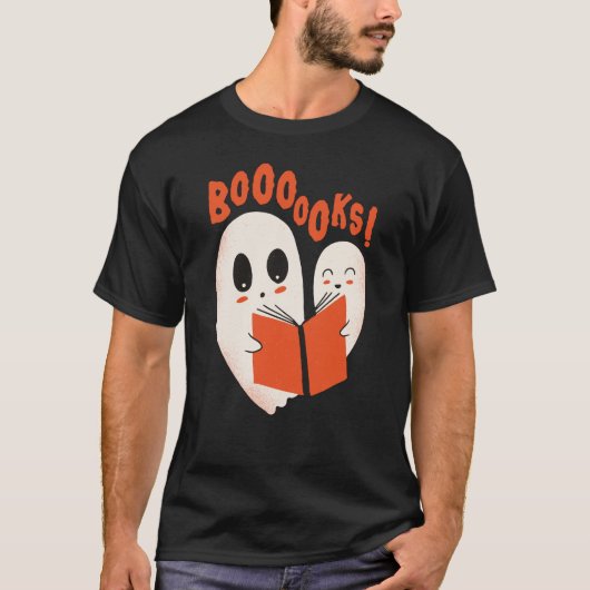 ブックウおもしろいム幽霊ハロウィーンのコスチューム Tシャツ (正面)