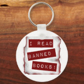 ブックウ読ォームのスローガン禁止 キーホルダー (正面)