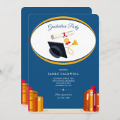 ブックエンド卒業パーティー 招待状 (正面/裏面)