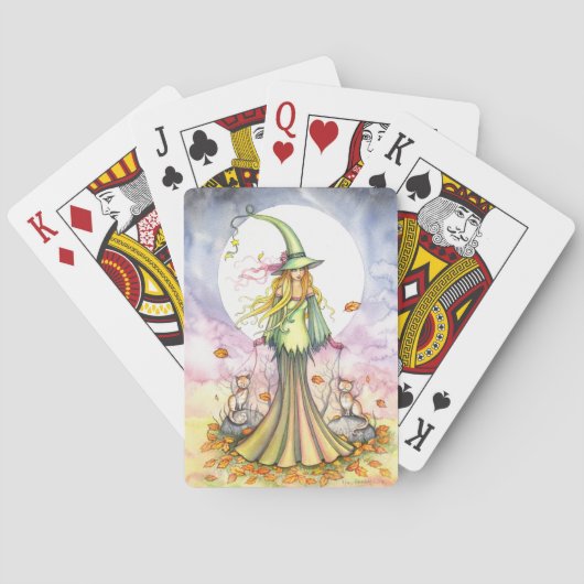 ブックエンド 魔女と猫 ファンタジーアート トランプ (裏面)