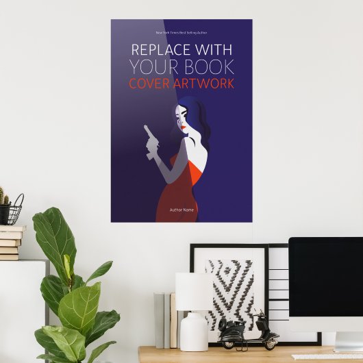 ブックカバーのアートワーク |作家ライターのプロモーション ポスター (ホームオフィス)