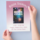 ブックカバーの署名グラデーション チラシ (手)