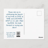 ブックカバー付きパーティの招待状ポストカードの起動 ポストカード (裏面)