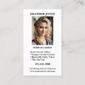 ブックカバー写真の子供の作家 名刺 (裏面)