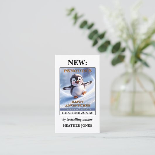 ブックカバー写真の子供の作家 名刺 (スタンド正面)