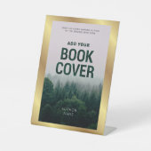 ブックカバー金ゴールド枠作家ブック署名台座 台座サイン (正面)