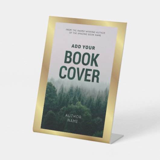 ブックカバー金ゴールド枠作家ブック署名台座 台座サイン (正面)