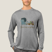 ブックカート付きの可愛い青い怪物 トライブレンドＴシャツ (正面)