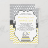 ブックカードを持ってきて　ゾウさん, 編集可能な色 招待状 (正面/裏面)