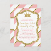 ブックカードを持って来て、小さなプリンセス、フェイクグリッター エンクロージャーカード (正面/裏面)