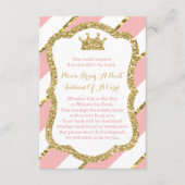 ブックカードを持って来て、小さなプリンセス、フェイクグリッター エンクロージャーカード (正面)