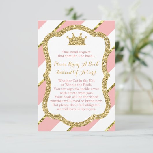 ブックカードを持って来て、小さなプリンセス、フェイクグリッター エンクロージャーカード (スタンド正面)