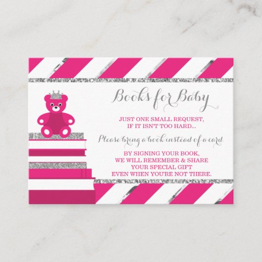 ブックカードを持って来て、小さなプリンセス、フェイクグリッター エンクロージャーカード (正面)