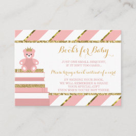 ブックカードを持って来て、小さなプリンセス、フェイクグリッター エンクロージャーカード