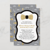 ブックカードを持って来て、小さな男、フェイクグリッター エンクロージャーカード (正面/裏面)