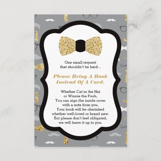 ブックカードを持って来て、小さな男、フェイクグリッター エンクロージャーカード (正面)