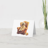 ブックカード付き椅子に空白の乗る犬 カード (正面)