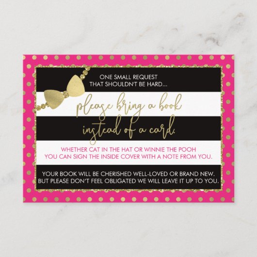 ブックカード、ああベビー、フェイクグリッター/フォイルをもたらす エンクロージャーカード (正面)