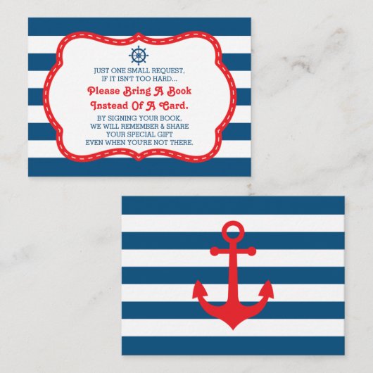 ブックカード、アホイ、赤ちゃん航海ののシャワーを持って来る エンクロージャーカード (正面/裏面)
