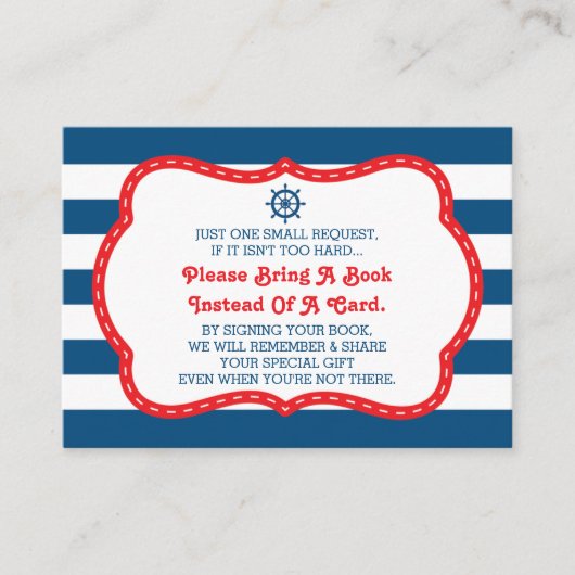 ブックカード、アホイ、赤ちゃん航海ののシャワーを持って来る エンクロージャーカード (正面)