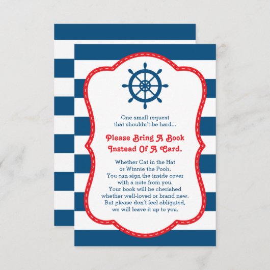 ブックカード、アホイ、赤ちゃん航海ののシャワーを持って来る エンクロージャーカード (正面/裏面)