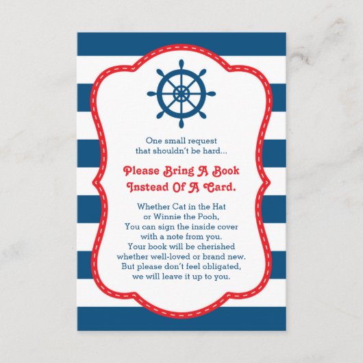 ブックカード、アホイ、赤ちゃん航海ののシャワーを持って来る エンクロージャーカード (正面)