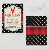 ブックカード、ウッドランド鹿、ベビーシャワーを持って来る エンクロージャーカード (正面/裏面)