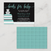 ブックカード、テディベア、本、赤ちゃんシャワーを持って来る エンクロージャーカード (正面/裏面)