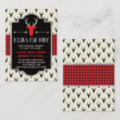 ブックカード、バッファロー・プレイド、赤ちゃんシャワーを持って来る エンクロージャーカード (正面/裏面)