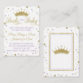 ブックカード、プリンセス、ベビーシャワーを持ってくる エンクロージャーカード (正面/裏面)