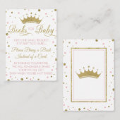 ブックカード、プリンセス、ベビーシャワーを持ってくる エンクロージャーカード (正面/裏面)