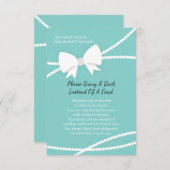 ブックカード、ベビーシャワー、ロビンの卵の青を持って来る エンクロージャーカード (正面/裏面)