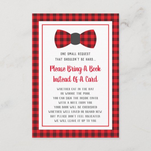 ブックカード、小さな男、赤ちゃんシャワーを持ってくる エンクロージャーカード (正面)