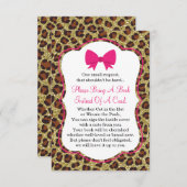 ブックカード、赤ちゃんシャワー、チーターを持って来る エンクロージャーカード (正面/裏面)