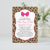 ブックカード、赤ちゃんシャワー、チーターを持って来る エンクロージャーカード (スタンド正面)