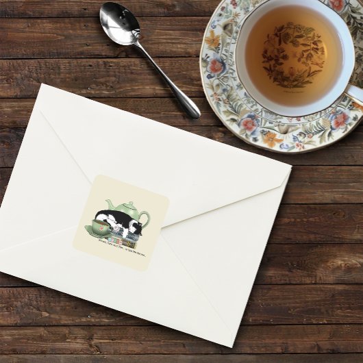 ブックキャットティーかわいい スクエアシール