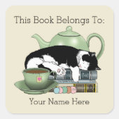 ブックキャットティーかわいい スクエアシール (正面)