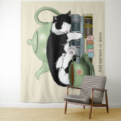 ブックキャットティーかわいい タペストリー (インサイチュ)