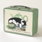 ブックキャットティーかわいい メタルランチボックス (正面)