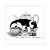 ブックキャットティーかわいい ラバースタンプ (インプリント)