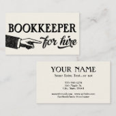 ブックキーパーの名刺 – 背景色！ 名刺 (正面/裏面)
