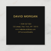 ブックキーパーカリキュレータ黒と金ゴールド スクエア名刺 (裏面)