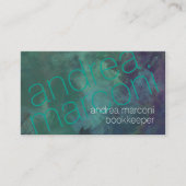 ブックキーパーグランジトゥルーコイズ薄い文字 名刺 (正面)