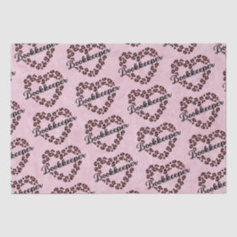 ブックキーパーヒョウハートフレームピンク 薄葉紙