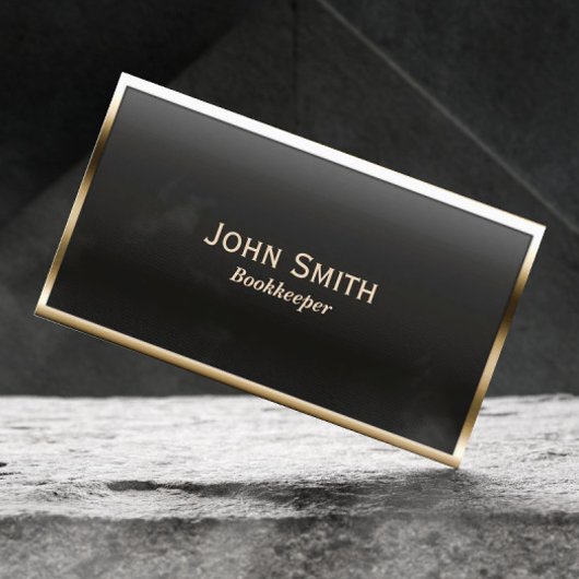 ブックキーパーモダン金ゴールドフレーム書記 名刺