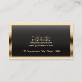 ブックキーパーモダン金ゴールドフレーム書記 名刺 (裏面)